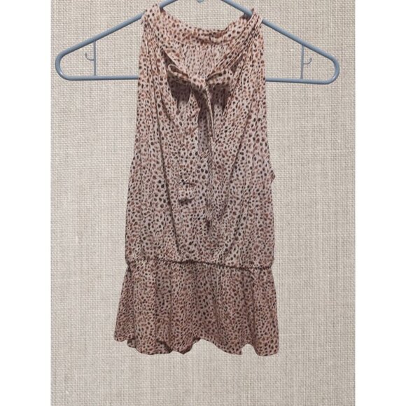 Japna Womens Sleeveless Tiered Leopard Print Blouse Size Small - Picture 1 of 6